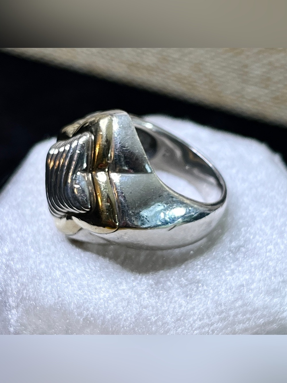 David Yurman chunky quatrefoil cable 925 750 two tone ring size 7 - Picture 5 of 8